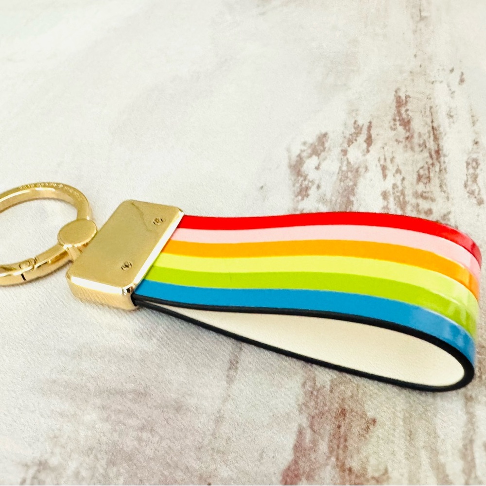 Kate Spade Rainbow Reegan Leather Keychain or Bag Charm Strap - Authentic - Picture 8 of 10